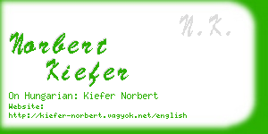 norbert kiefer business card